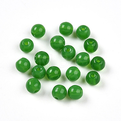 Imitation Jade Glass Beads GLAA-N007-4mm-B01-1