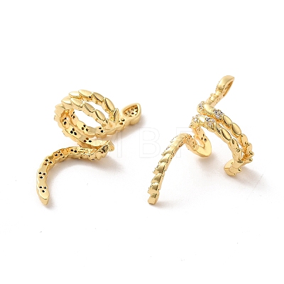 Brass Micro Pave Cubic Zirconia Cuff Earings EJEW-P254-08G-1