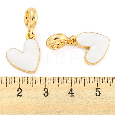 Rack Plating Alloy Enamel Heart European Dangle Charms FIND-B034-20G-06-1