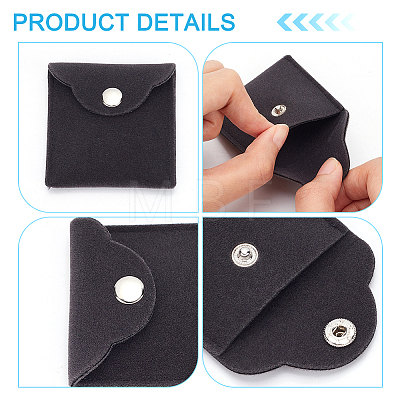 Square Velvet Jewelry Pouches ABAG-WH0012-05C-1