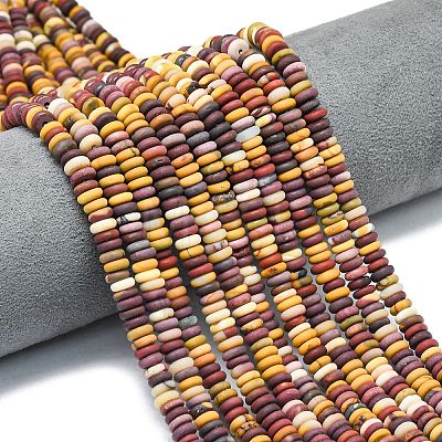 Frosted Natural Mookaite Beads Strands G-K389-C40-01-1