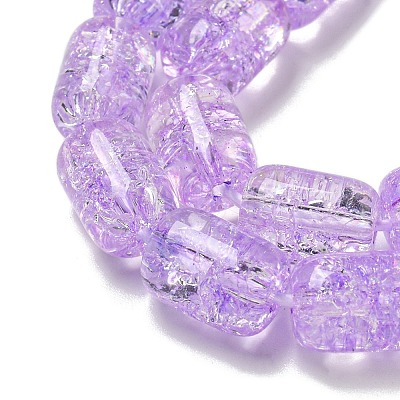 Transparent Crackle Glass Beads Strands GLAA-NH0001-04F-1