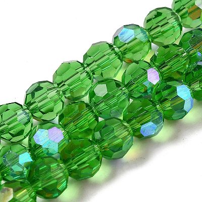 Electroplate Transparent Glass Beads Strands LS-EGLA-A035-T8mm-L11-1