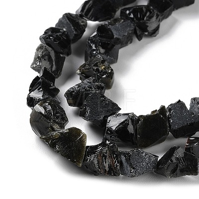 Raw Rough Natural Obsidian Beads Strands G-B065-C20-1