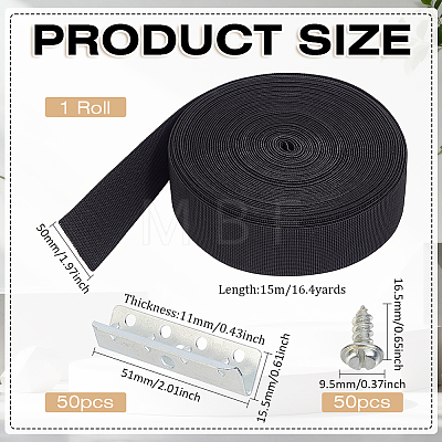 15M Flat Wide Polyester Elastic Cord OCOR-MA0001-98-1