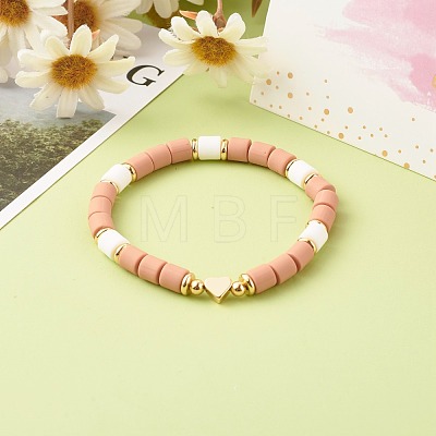 Handmade Polymer Clay Beads Stretch Bracelets BJEW-JB06423-05-1