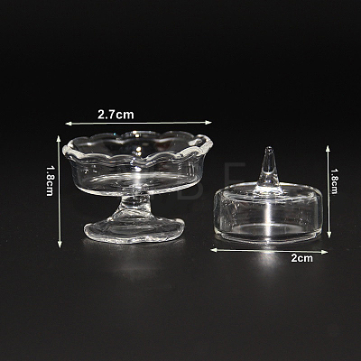 Mini Glass Cake Tray with Lid BOTT-PW0001-248P-1