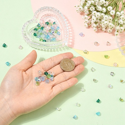 80Pcs 8 Colors Electroplate Transparent Glass Beads EGLA-YW0005-84-1