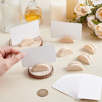30Pcs Half Round Wood Name Card Holder AJEW-NB0009-27B-1