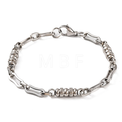 Tarnish Resistant 304 Stainless Steel Rhombus Link Chain Bracelets BJEW-B078-98P-1