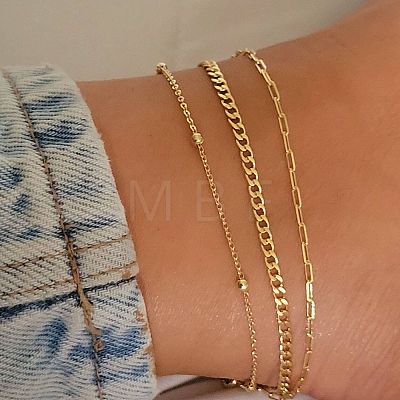 3Pcs Alloy Chain Anklets Sets WGDACCB-05-1