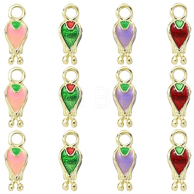 12Pcs 4 Colors Rack Plating Alloy Enamel Charms FIND-YW0012-51-1
