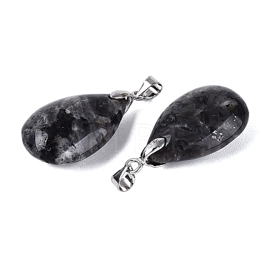 Natural Larvikite Pendants G-N362-03P-01-1