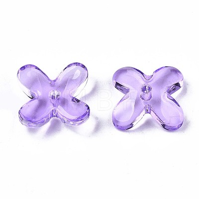 Transparent Spray Painted Glass Beads X-GLAA-N035-012-F02-1