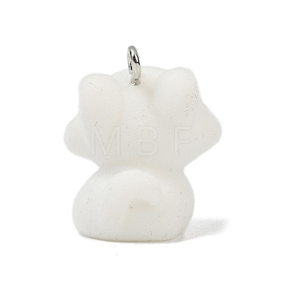 Animal Theme Flocky Opaque Resin Pendants RESI-H042-01P-06-1