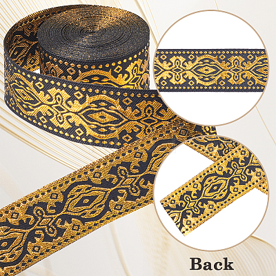 Gorgecraft Ethnic Style Polyester Silk Grosgrain Ribbon OCOR-GF0003-67B-1