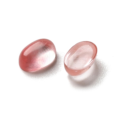 Synthetic Cherry Quartz Glass Cabochons G-F605E-14A-1