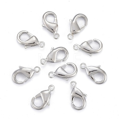 Platinum Brass Lobster Claw Clasps X-KK-903-N-NF-1