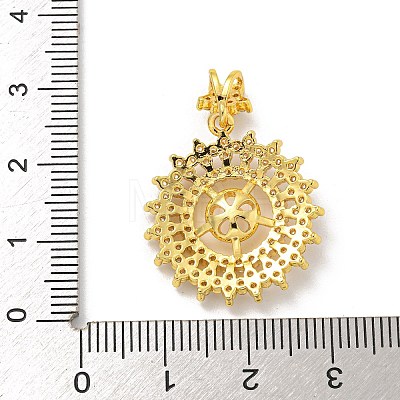 Rack Plating Brass Micro Pave Cubic Zirconia Pendants KK-T072-19G-1