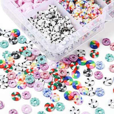 Handmade Polymer Clay Beads Strands CLAY-YW0001-46-1