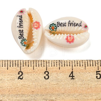 Printed Natural Shell Beads BSHE-G037-01K-1