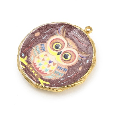 Printed 304 Stainless Steel Pendants STAS-P419-02G-02-1