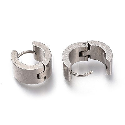 Tarnish Resistant 202 Stainless Steel Huggie Hoop Earrings EJEW-F262-02D-P-1