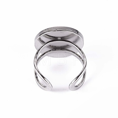 201 Stainless Steel Cuff Pad Ring Settings STAS-S080-040D-P-1
