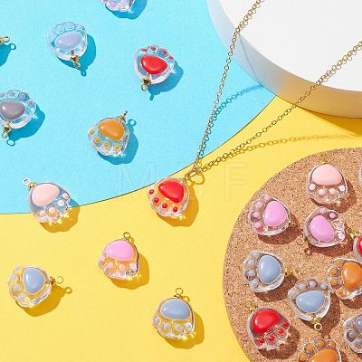 30Pcs 6 Colors Transparent Glass Pendants GLAA-CJ0002-17-1