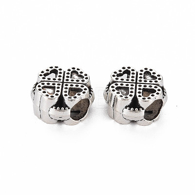 Tibetan Style Alloy European Beads Rhinestone Settings TIBEB-N007-005-1