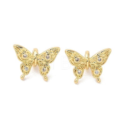 Brass Micro Pave Cubic Zirconia Beads KK-B166-10G-1