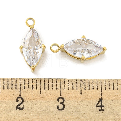 Vacuum Plating 304 Stainless Steel Cubic Zirconia Pendants STAS-L278-006G-01-1