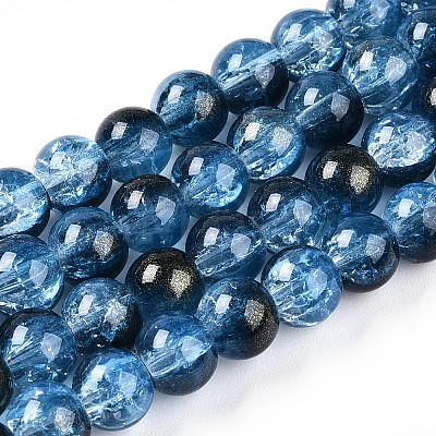 Transparent Crackle Glass Bead Strands GLAA-T025-8mm-02D-1