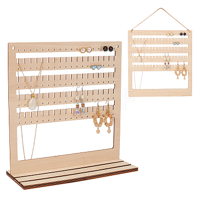 Assembled Wooden Wall Mounted Earring Display Racks EDIS-WH0040-01-1