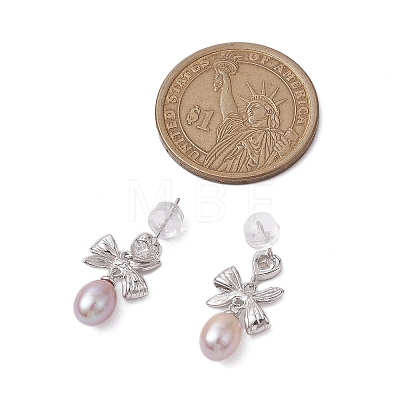 Natural Pearl Ear Studs EJEW-P286-50P-1