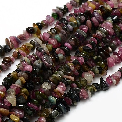 Natural Tourmaline Nuggets Bead Strands G-L154-B-07-1