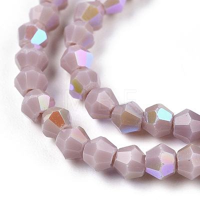 Opaque Solid Color Electroplate Glass Beads Strands EGLA-A039-P2mm-L13-1