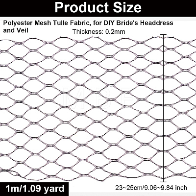Polyester Mesh Tulle Fabric DIY-WH0449-19-1