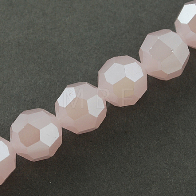 Electroplate Glass Beads Strands X-EGLA-R018-4mm-10-1
