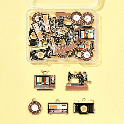 25Pcs 5 Styles Alloy Enamel Pendants ENAM-FS0003-14-1
