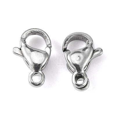 Tarnish Resistant 304 Stainless Steel Lobster Claw Clasps X-STAS-M262-01-9mm-1