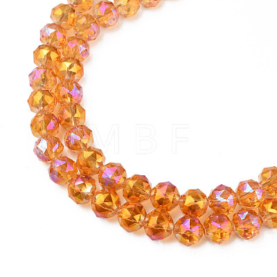 Electroplate Transparent Glass Beads Strands EGLA-N002-34B-1