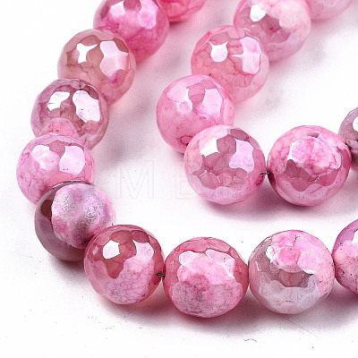 Electroplate Natural Agate Beads Strands G-T131-54L-1