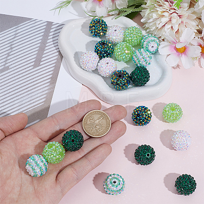 Resin Rhinestone Beads RESI-PA0001-44B-1