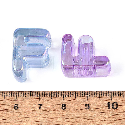 UV Plating Transparent Acrylic European Beads OACR-M027-02F-1