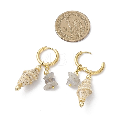 Brass Shell Shape Hoop Earrings EJEW-JE06747-01-1