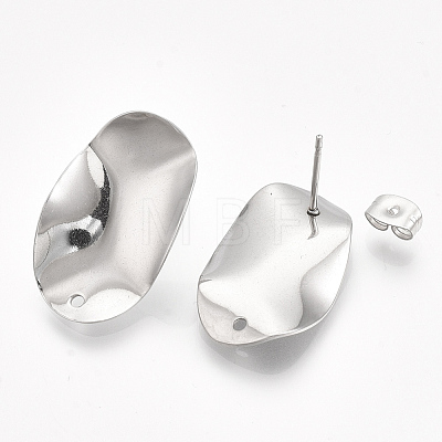 304 Stainless Steel Stud Earring Findings X-STAS-S079-55B-1