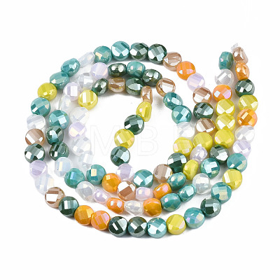Electroplate Opaque Glass Beads Strands EGLA-S174-30-1