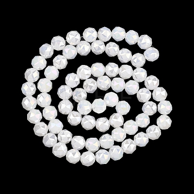 Electroplate Transparent Glass Beads Strands GLAA-H040-01I-1
