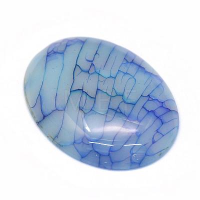 Oval Dyed Natural Crackle Agate Cabochons G-R349-30x40-03-1